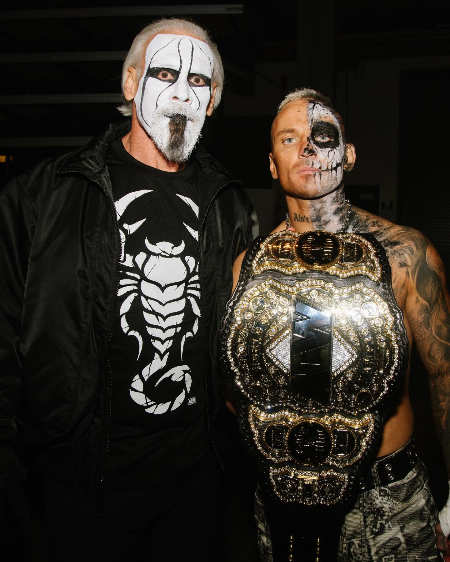 Sting mentoring Darby Allin backstage